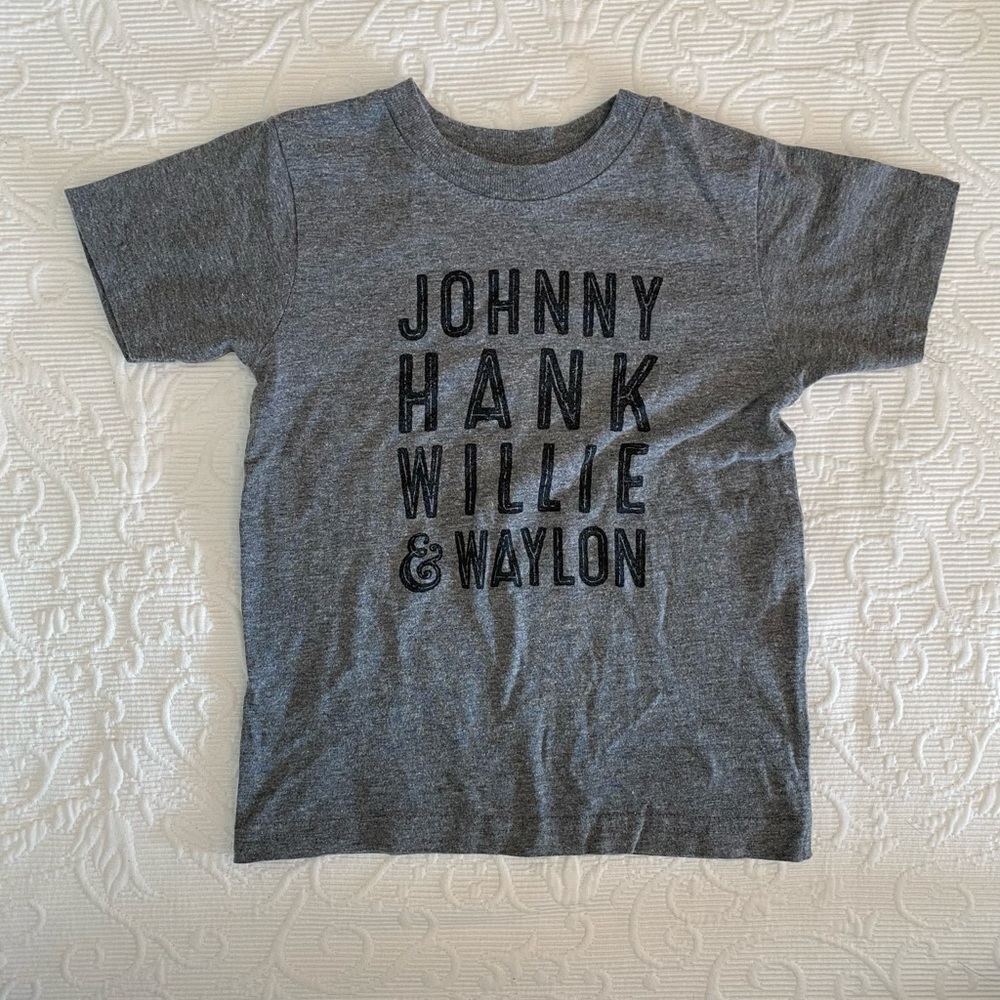 Johnny Hank Willy and Waylon toddler t-shirt.
